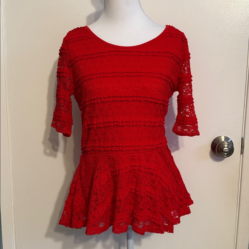 Style & Co. Red Lace Top
